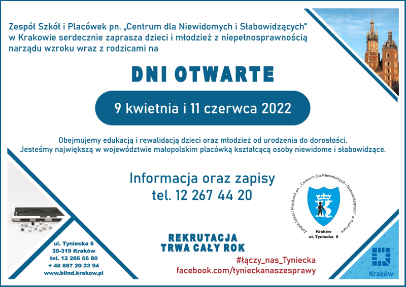 Plakat informujący o Dniach Otwartych